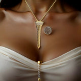 The Champion 1.60 cttw Diamond Golf Tee 14K Yellow Gold Brooch/Pendant (Limited Edition) 15344 Length 2.5"