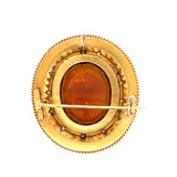 Art Deco Citrine and 14K Yellow Gold Pendant Brooch