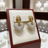 6.00 cttw Diamond Heart and 18K yellow Gold Earrings