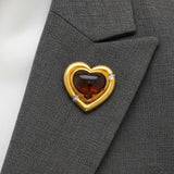 Tiffany & Co Paloma Picasso Citrine, Diamond and 18K Yellow Gold Heart Brooch