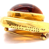 Tiffany & Co Paloma Picasso Citrine, Diamond and 18K Yellow Gold Heart Brooch