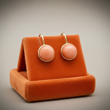 Natural Coral and 14Kt Yellow Gold Earrings