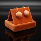Natural Coral and 14Kt Yellow Gold Earrings