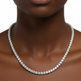 Straight Line Diamond Necklace 25.08cttw I-J SI1-SI2 14K White Gold