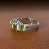 Estate 2.96 cttw Cats Eye Chrysoberyl Diamond Platinum Ring 15042