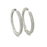 Designer Arato Of Italy Diamond In/Out Hoop 18K White Gold Earrings