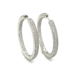 Designer Arato Of Italy Diamond In/Out Hoop 18K White Gold Earrings