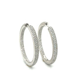 Designer Arato Of Italy Diamond In/Out Hoop 18K White Gold Earrings
