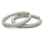 Designer Arato Of Italy Diamond In/Out Hoop 18K White Gold Earrings