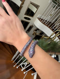 Roberto Coin Animalier Multi Color Sapphire and Diamond 18K White Gold Snake Bangle