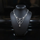 11cttw Diamond Bib 18K White Gold Necklace