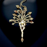 Natural Multi Color Diamond Platinum Necklace and Brooch