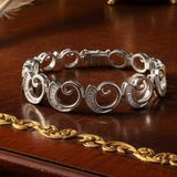 Designer AV 2.84cttw Diamond Swirl 14Kt White Gold Bracelet