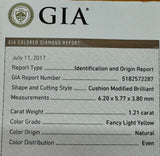 Estate Designer Verragio 1.21 ct Natural Fancy Yellow (GIA) Diamond 18K White Gold Ring 14738