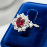 Estate Ruby Oval 1.06ct Diamond 0.89cttw Platinum Ring 15268