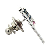 The Presidential American Flag Diamond, Ruby, Sapphire Lapel Brooch 14K White Gold 15278