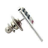 The Presidential American Flag Diamond, Ruby, Sapphire Lapel Brooch 14K White Gold 15278