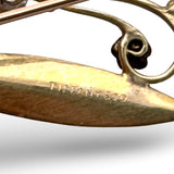 Estate Circa 1930 Tiffany & Co Blue and Yellow Sapphire, Diamond, Pearl Brooch