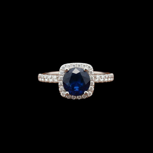 Designer Leo Schachter 2.25 ct Sapphire Diamond Halo Ring 14769