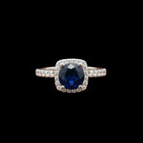 Designer Leo Schachter 2.25 ct Sapphire Diamond Halo Ring 14769
