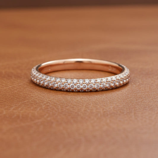 Martin Flyer Diamond and 14K Rose Gold Eternity Band