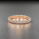 Martin Flyer Diamond and 14K Rose Gold Eternity Band