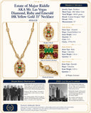 Estate Of Major Riddle aka Mr. Las Vegas Diamond, Ruby and Emerald 18k Yellow Gold 35" Necklace
