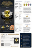 Natural Fancy Green Yellow 4.63ct Oval Center Diamond Platinum & 18K Yellow Gold Ring