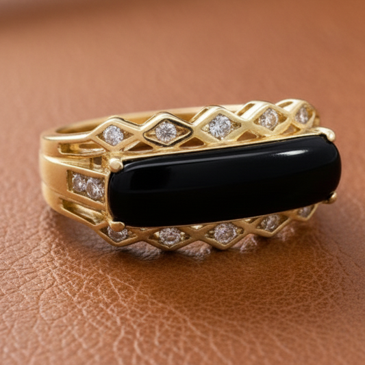 Estate Onyx and Diamond Ring 13153