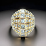 Bold Diamond and 18K Yellow Gold Ring