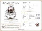 Contemporary 12.50mm Tahitian Pearl and Diamond Platinum Ring