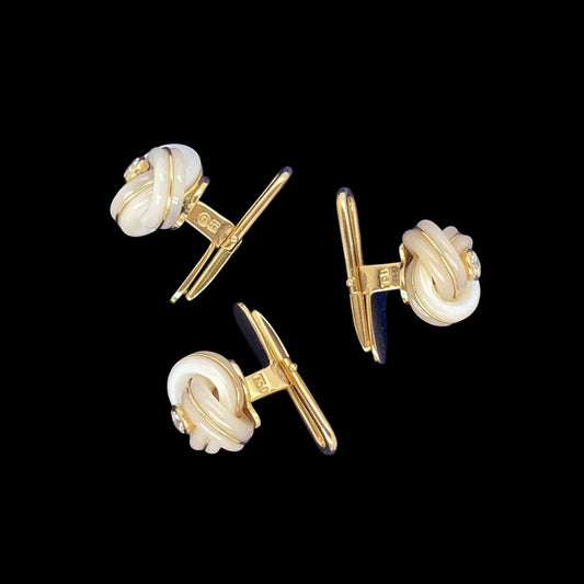 Designer Gero MOP & Diamond Set Of 3 Shirts Studs