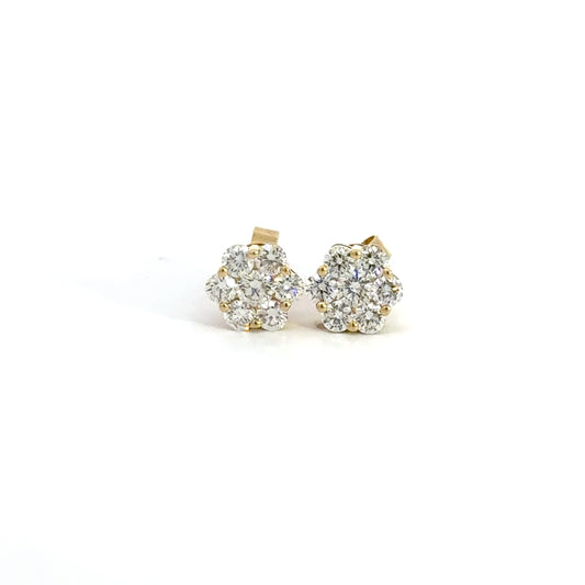 1.00 CTTW Cluster Earrings
