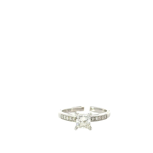 1.06 CTTW Accented Solitaire Ring