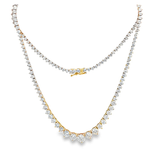 10.00 CTTW Graduated/Riviera Necklace
