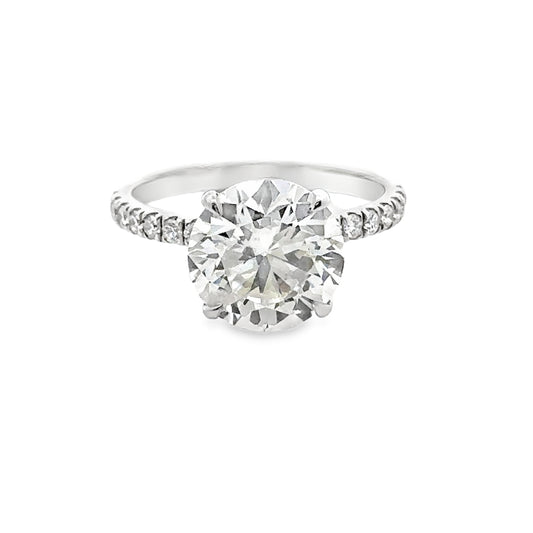 4.41 CTTW Accented Solitaire Ring