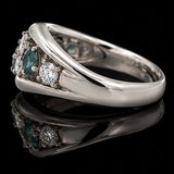 Estate Natural Alexandrite & Diamond Platinum Ring