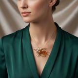 Estate Carved Agate & Pearl Fish Pendant/Brooch 15561