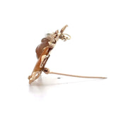 Estate Carved Agate & Pearl Fish Pendant/Brooch 15561