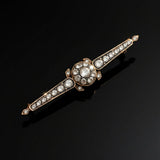 Estate Victorian 3.50 cttw Rose Cut Diamond 14K Yellow Gold/Silver Brooch 15669