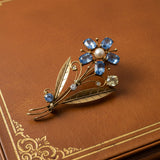 Estate Circa 1930 Tiffany & Co Blue and Yellow Sapphire, Diamond, Pearl Brooch