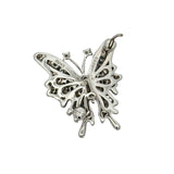 Color Change Alexandrite and Diamond 18K White Gold Butterfly Pendant/Brooch