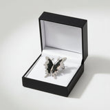 Color Change Alexandrite and Diamond 18K White Gold Butterfly Pendant/Brooch