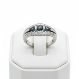 Color Change Natural Alexandrite and Diamond Platinum Ring