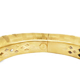 Italian Panther Diamond, Emerald and Onyx 18K Yellow Gold Bangle