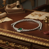 Columbian Emerald and Diamond 14K White Gold necklace