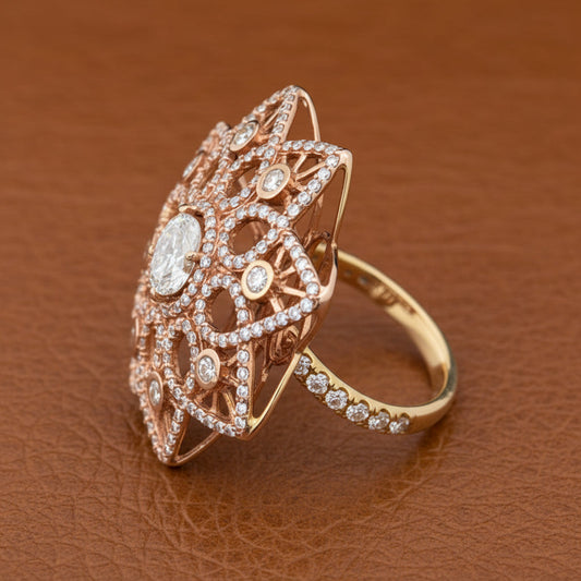 Custom Made 6.00 cttw Diamond 18K Rose Gold Ring