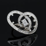 Designer Diamond Swirl 18K White Gold Ring