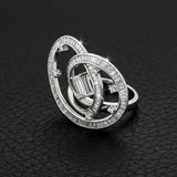 Designer Diamond Swirl 18K White Gold Ring