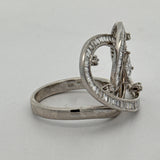 Designer Diamond Swirl 18K White Gold Ring